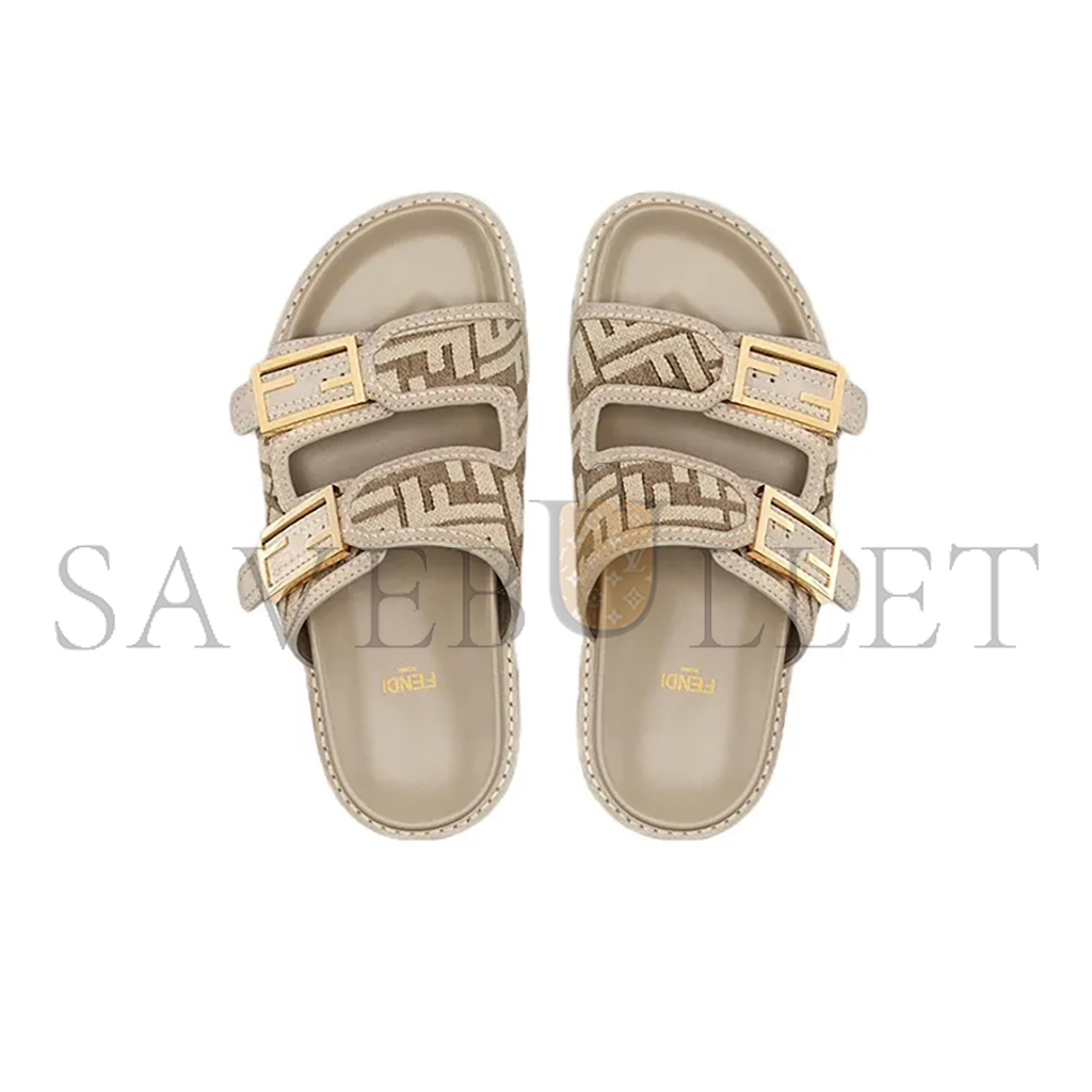 FENDI LOGO PLAQUE MONOGRAM FLAT SANDALS 8X8326AKZPF1IDJ